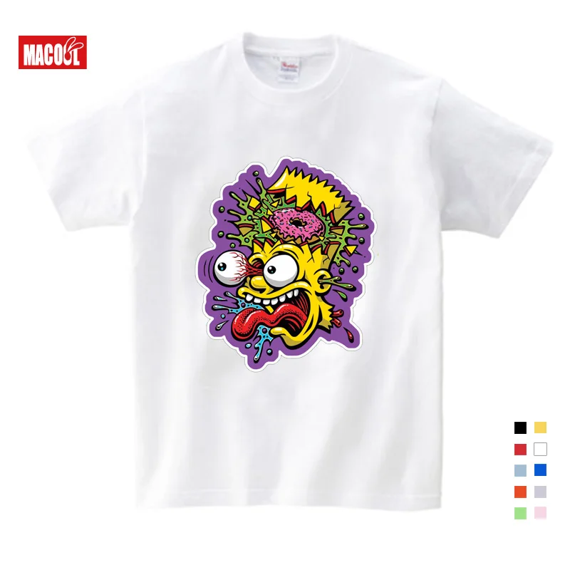 

2019 Sell Well Summer Cartoon Print Tee Tops for Boy Girls Clothing Children White 3D Funny T-shirt Kids T Shirt Clothes 3T-9T