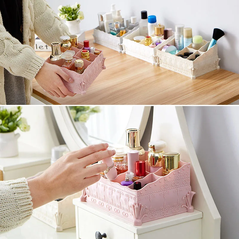 

Newly European Princess Cosmetics Box Plastic Makeup Box Multi-functional Office Desktop Sundries Storage MK