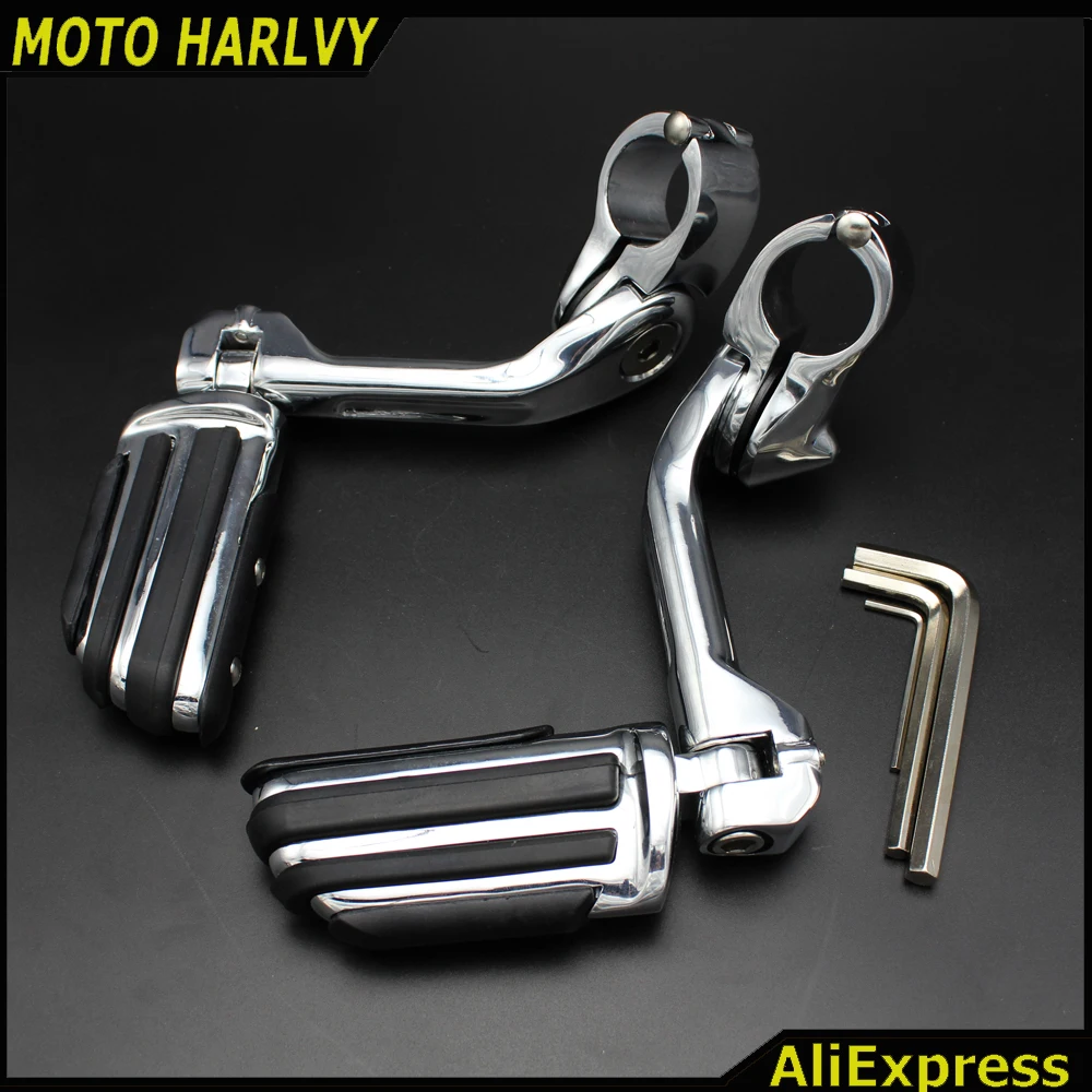 1.25" Highway Foot Pegs Long Mounts Crash Engine Guard Bar For Harley