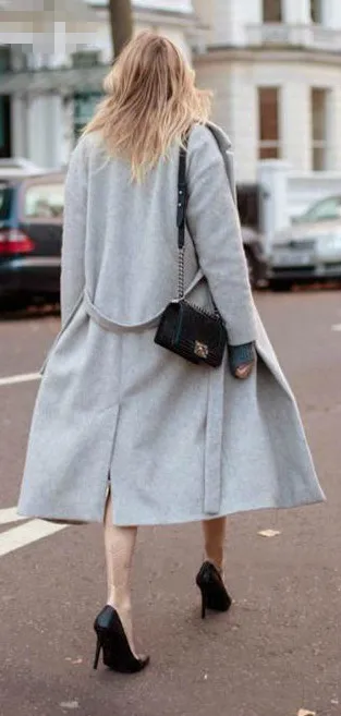 Женское длинное пальто серое из искусственного меха светло серый|cashmere coat|long