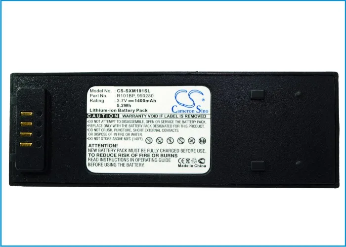 Кэмерон Sino 1400mAh Аккумулятор 990280, R101BP для SIRIUS XM Satellite Sportscaster, XM101WK