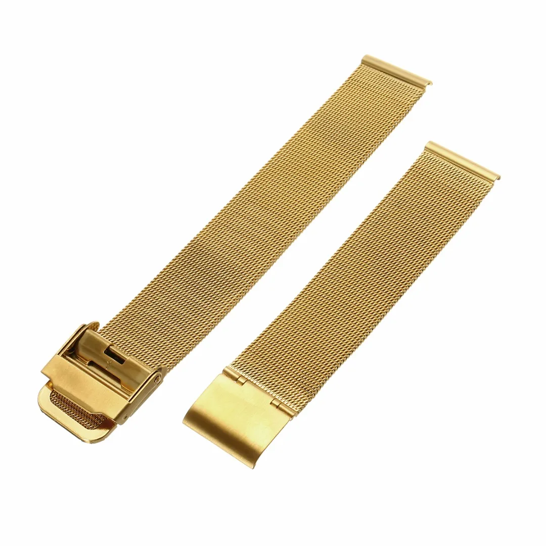 Shellhard 4 Colors Stainless Steel Mesh Wristband Band Buckle Luxury Mesh Watch Strap 12mm-22mm For Replacement WatchBand