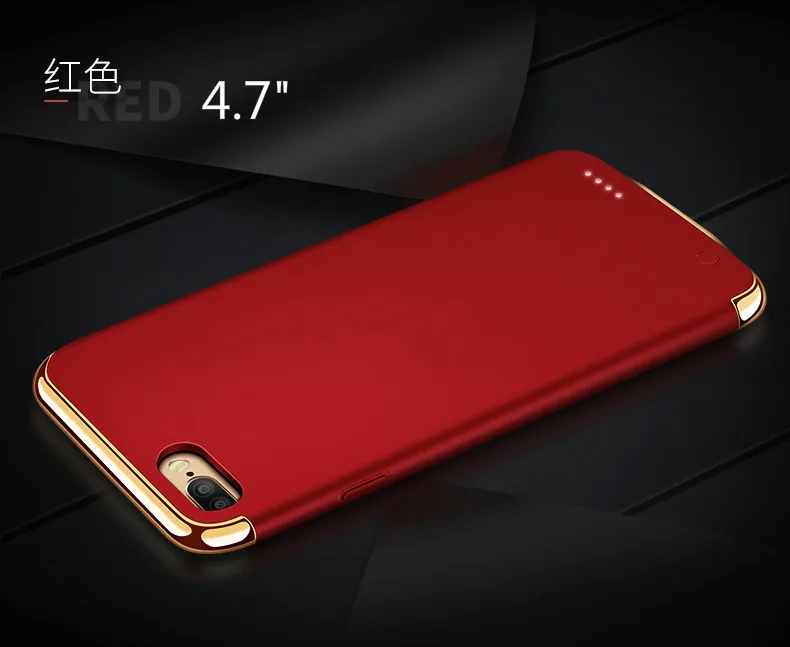 red for 6 and 6s Великолепный чехол для внешнего зарядного устройства для iPhone 6, 6s, 6plus, 6s plus, портативный чехол для внешнего аккумулятора - Цвет: red for 6 and 6s