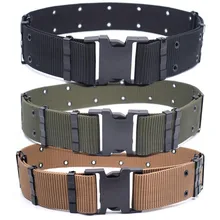 Американский стиль Внешняя тактика плетеный ремень спортивный нейлоновый CS Обучение студент Военная тренировка Кнопка внешний ремень