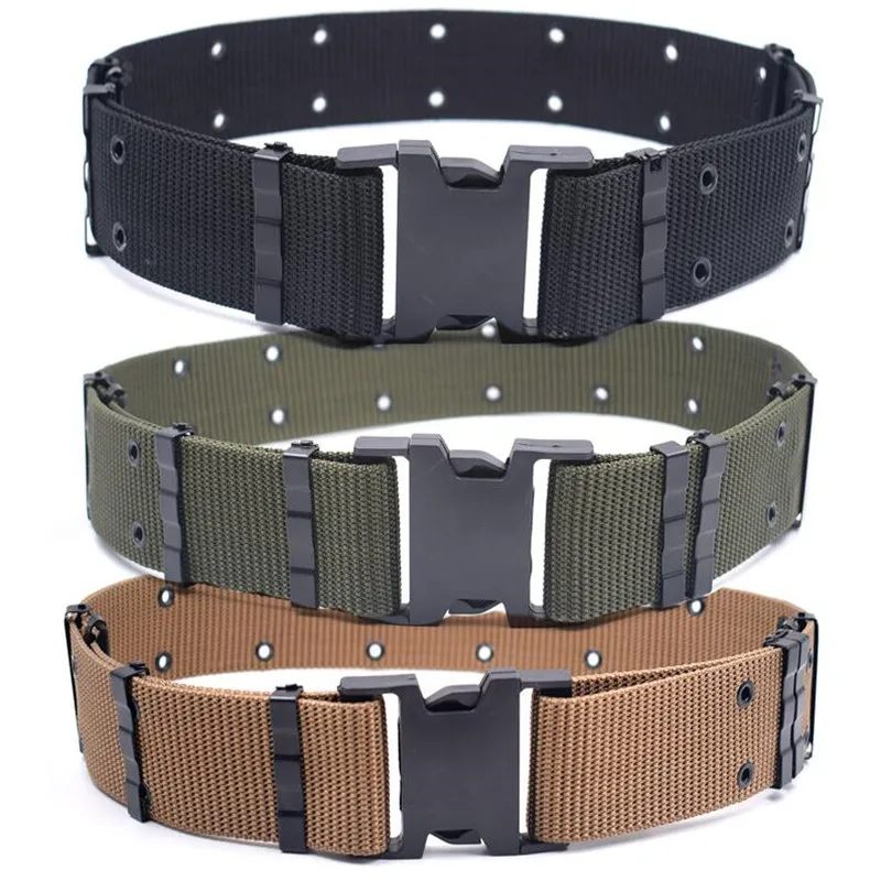 

American Style External Tactics Braided Belt Sports Nylon CS Training Student Military Training Button External Belt