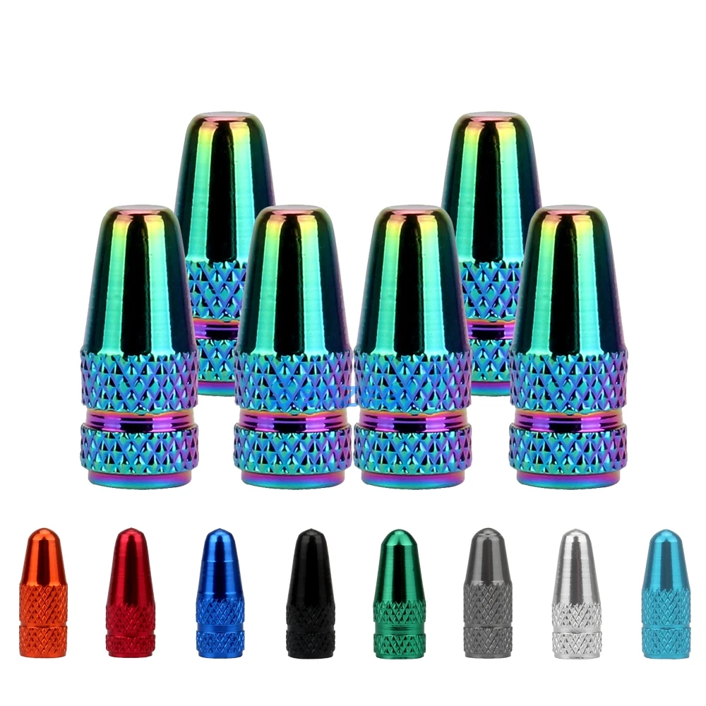 Senzeal 6pcs/set Aluminum Alloy Presta Bicycle Tire Valve Caps French