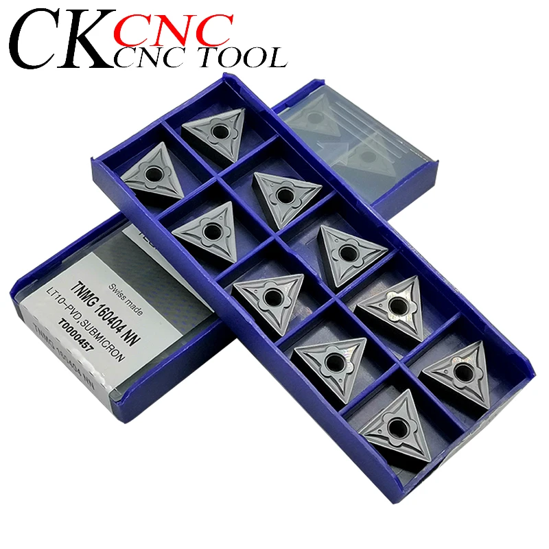 

10pcs TNMG160404 NN LT30 TNMG160408 NN LT10 external blade turning tools carbide insert for machine type tungsten carbide cutter