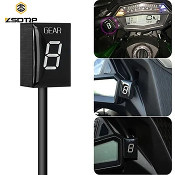 

ZSDTRP Universal Ecu Plug Mount Digital Gear Display Indicator 1-6 Level Gear Indicator for Harley Kawasaki Yamaha Honda Suzuki