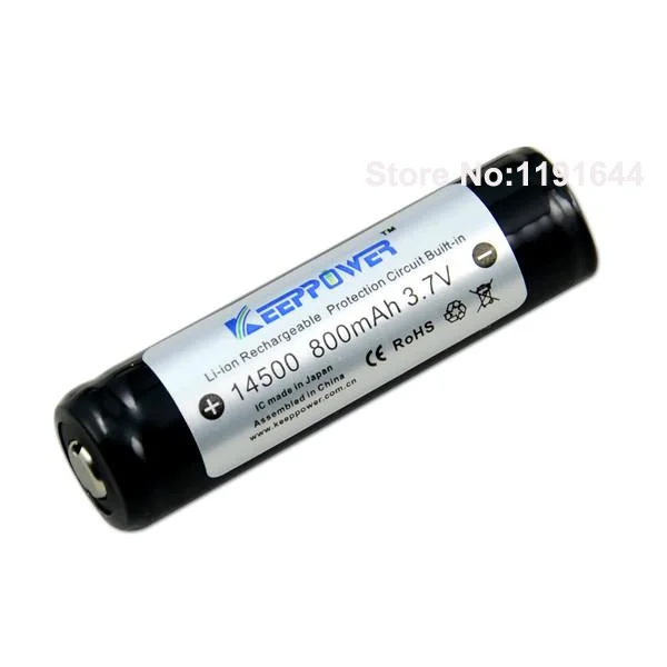 4 шт./лот Keeppower 3,7 V 14500 800mAh Защищенный Литий-ионный аккумулятор