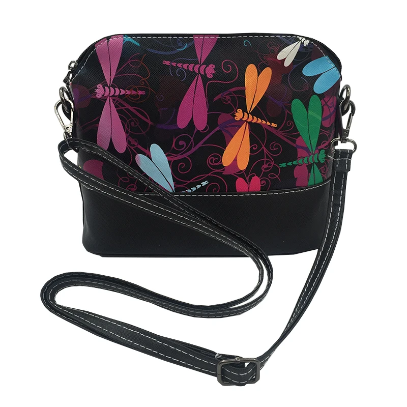حقيبة يد فاخرة النساء حقائب جلدية مصمم 2019 رسول الكتف أكياس Crossbody للنساء حقيبة مع فراشة اليعسوب الزهور