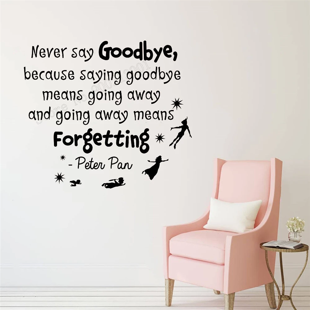 

Art Home Sticker Quotes Wall Decorative Never Say Goodbye Room Decel Kids Teen Room Poster Mural Removeable Art Design LY15