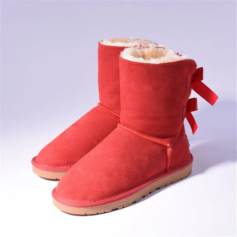 Недорогие красивые женские зимние ботинки из воловьей кожи; коллекция года; модные теплые Брендовые женские зимние ботинки из натуральной кожи; Botas Mujer