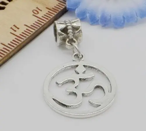 

Free 10Pcs Tibetan Silver Yoga OM Charms Dangle Beads Fit pendant Bracelet 33x14mm