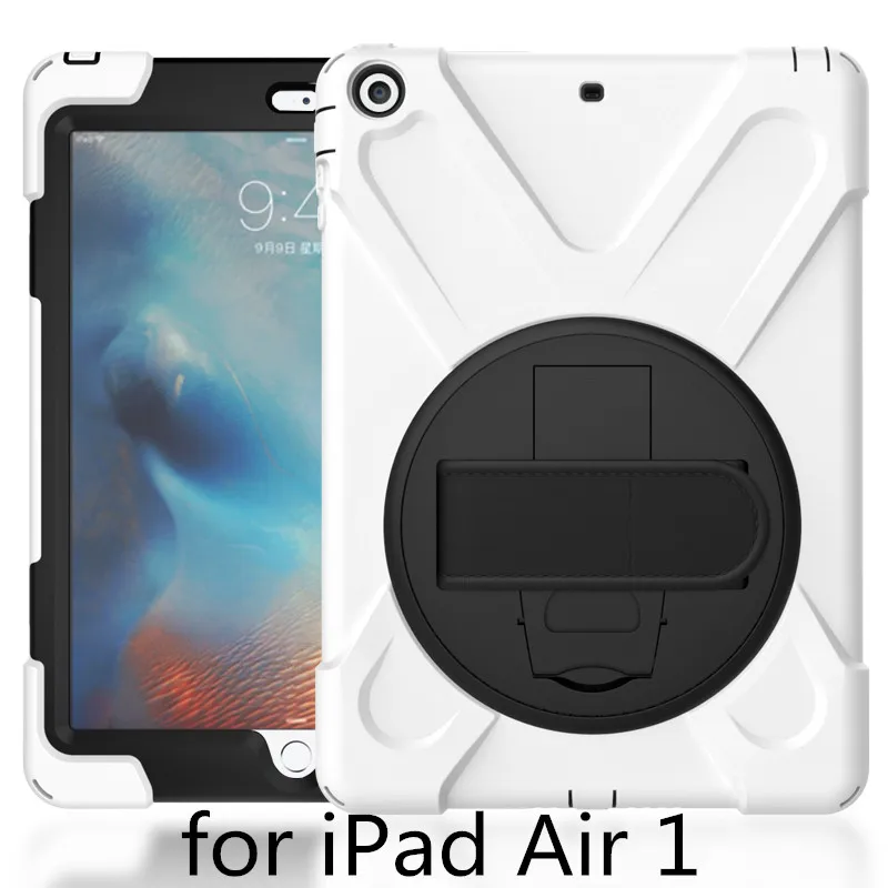 Чехол для Apple iPad Air 1 2013 release A1474 A1475 A1476 shell, ZAIWJ Safe Kids Armor на Мягкий противоударный силиконовый+ жесткий чехол - Цвет: white hai dao 5