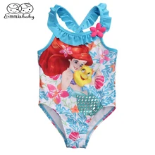 Emmaaby/высококачественное милое детское бикини Русалочки для девочек, Цельный купальник, купальный костюм, От 1 до 7 лет