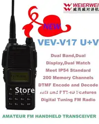 2012 октября Новое поступление высокого качества WEIERWEI VEV-V17 двухдиапазонный любительский FM портативный приемопередатчик