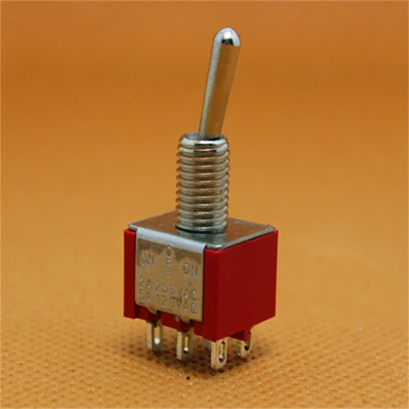5pcs MTS 202 Mini Toggle Switch DPDT Double Pole Double Throw 2 Positions ON ONin Switches from