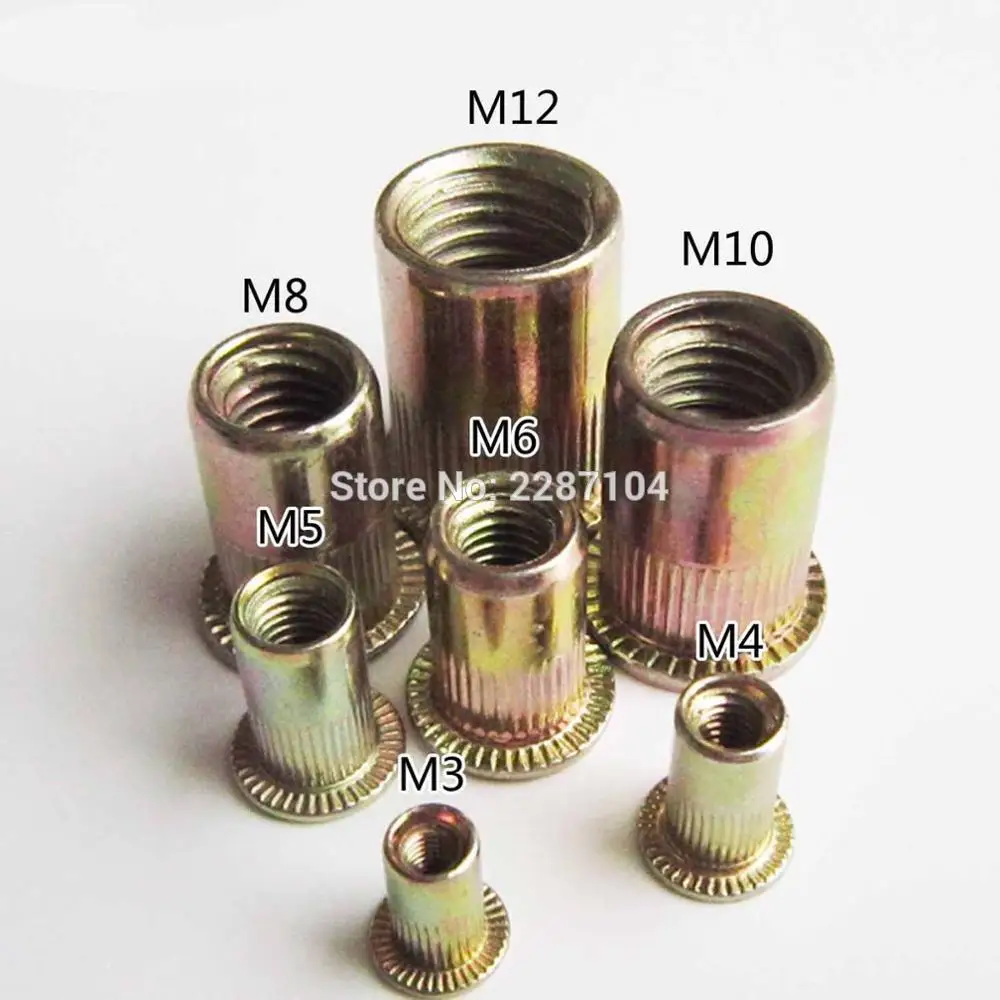 Rivet Nut M3-M12 Carbon Steel Flat Threaded Rivet Nut Flange Rivnut Nutsert Fastener M12
