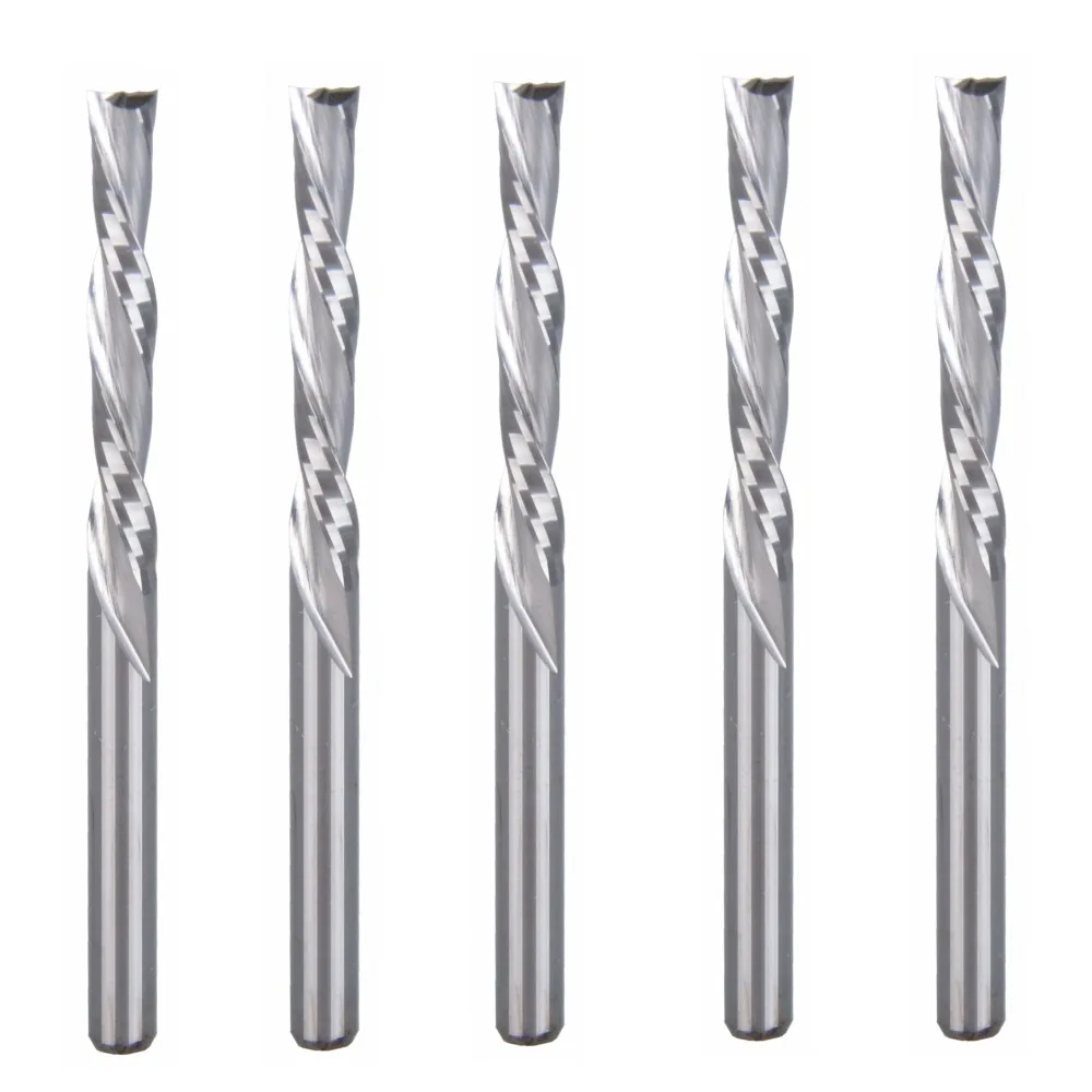 1pcs 6mmX22mm Left Handed 2 Spiral Flute Bits Down Cut Carbide Endmill
