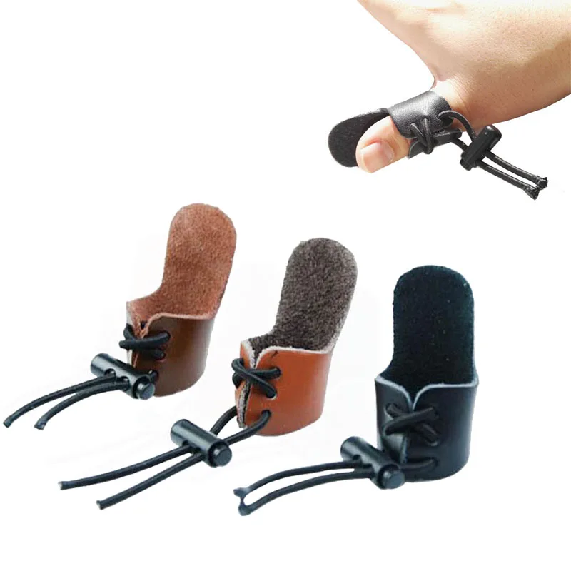 1pc Archery Finger Tab Leather Finger Guard Thumb Ring Finger Protector