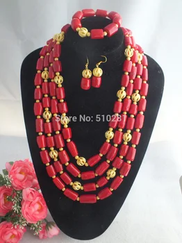 

Free ship!!! Z-1510 Fashion New Design African Wedidng Coral Beads Jewelry Set