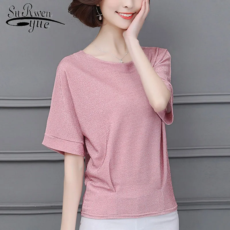 أزياء النساء قمم و البلوزات blusas موهير دي مودا 2019 السيدات قمم زائد حجم النساء قميص الإناث شبيه بجناح الخفاش كم قميص 0543 30