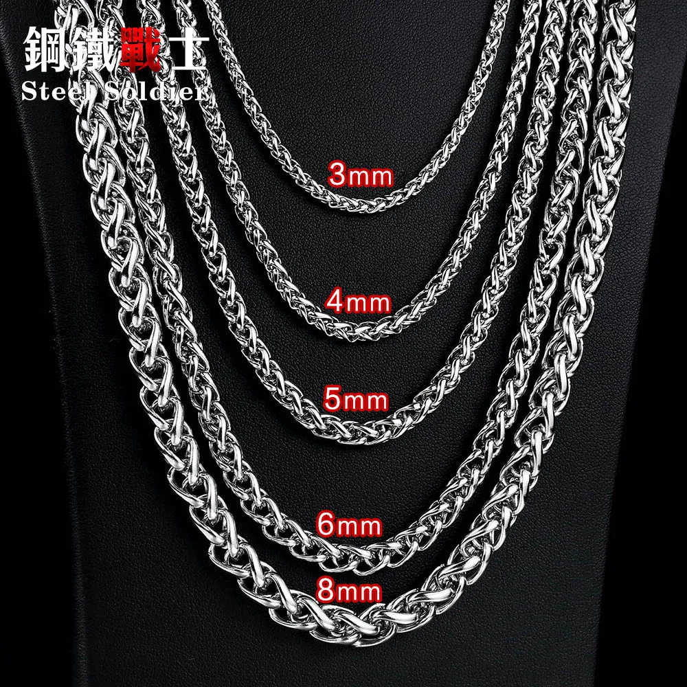 Baja Tentara Pria Spiga Anyaman Kalung 