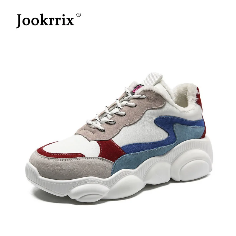 

Jookrrix Casual Shoes Women Fashion Brand Sneakers Platform zapatos de mujer Lady chaussure Winter New Female footware with Fur