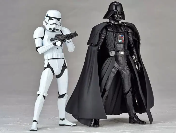 Revoltech Star Wars Darth Vader 001 Stormtrooper 002 PVC Action Figures Collectible Model font b Toys