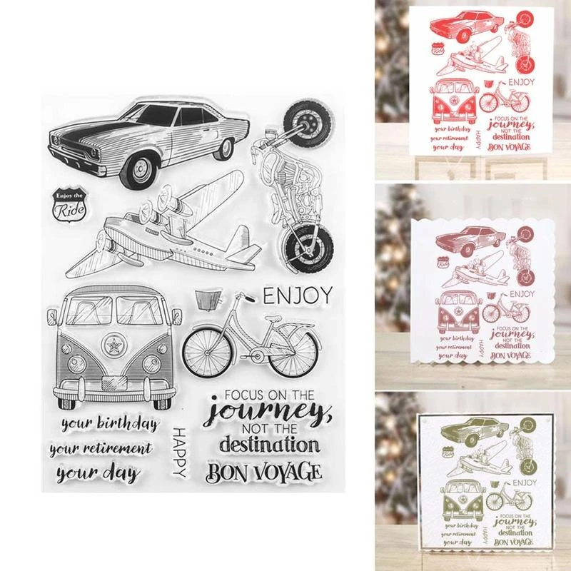 

Airplane Car Scrapbook Diy Photo Cards Account Rubber Stamp Clear Stamp Transparent Stamp Embossing Folder