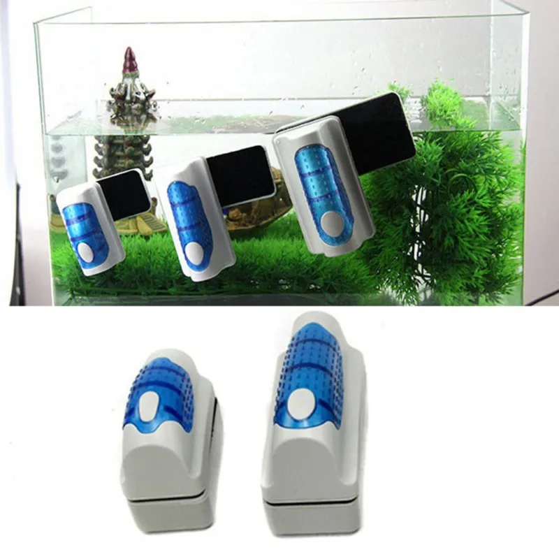 Magnetic Aquarium Fish Tank  Brushes Floating Clean Glass Algae Scraper Cleaner Brush Plastic Sponge Aquarium Accessories Tools (3)