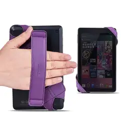 JOYLINK Универсальный планшетный ручной ремешок держатель для Kindle Fire 7 дюймов 360 градусов Поворотный Кожа ручка с эластичным поясом, фиолетовый