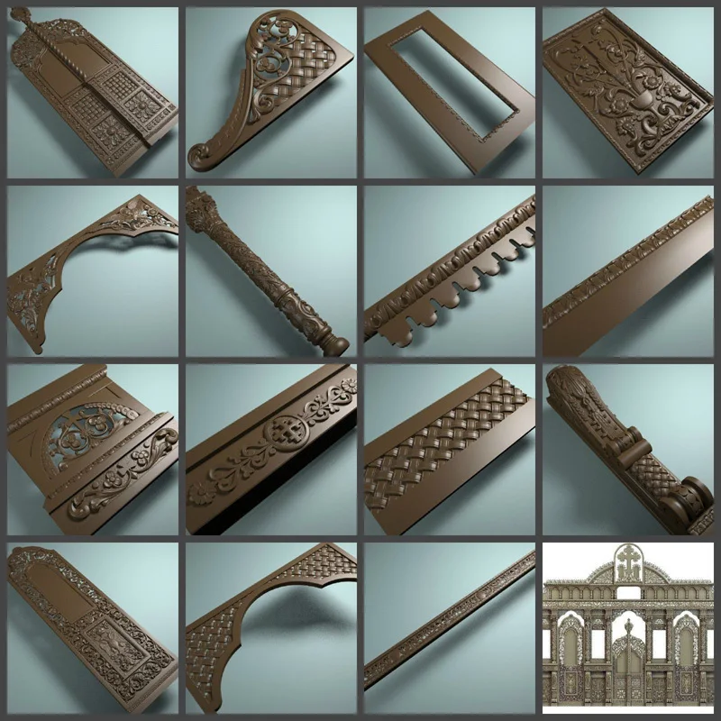 Роскошная 3d модель двери СТЛ рельефная для формата cnc STL рельефа artcam vectric aspire|stl