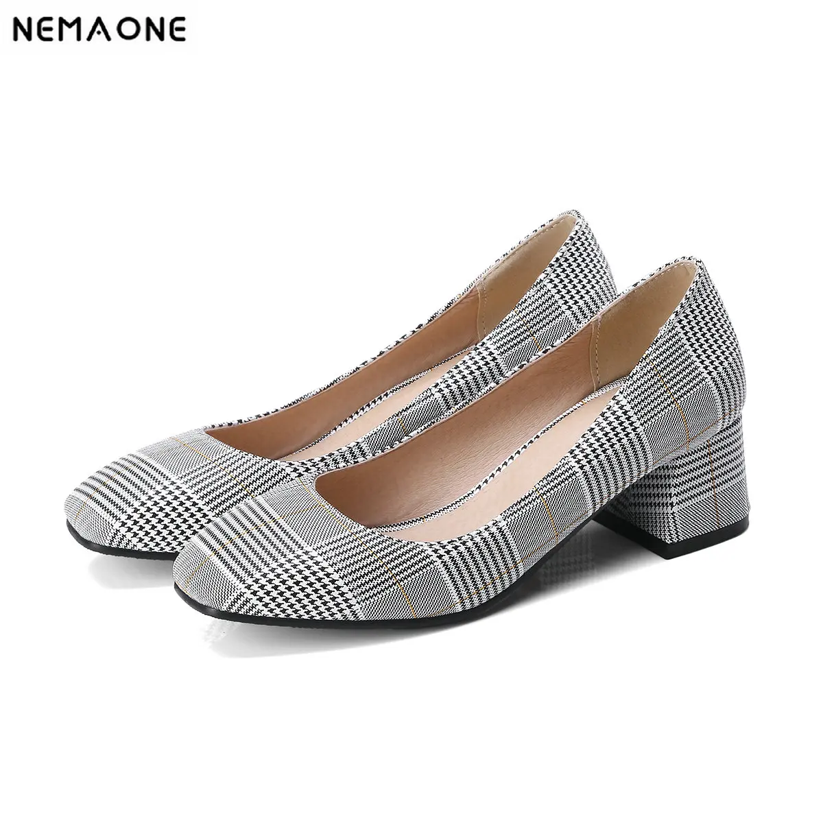 

NEMAONE New High Heels Pumps pu Leather Shoes Woman Ladies Sexy Chaussure Female Casual Loafer Shoes Large Size