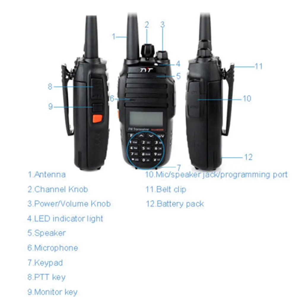 TYT TH-UV8000D Walkie Talkie 2x128CH VHF/UHF Dual Дисплей радио двусторонней радиосвязи