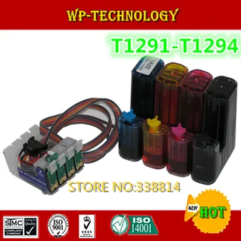 

[Full] CISS suit for T1291 T1292 T1293 T1294 ,suit for Epson BX305FW/BX525WD/BX625FWD/SX400W/SX405W,With auto reset chips