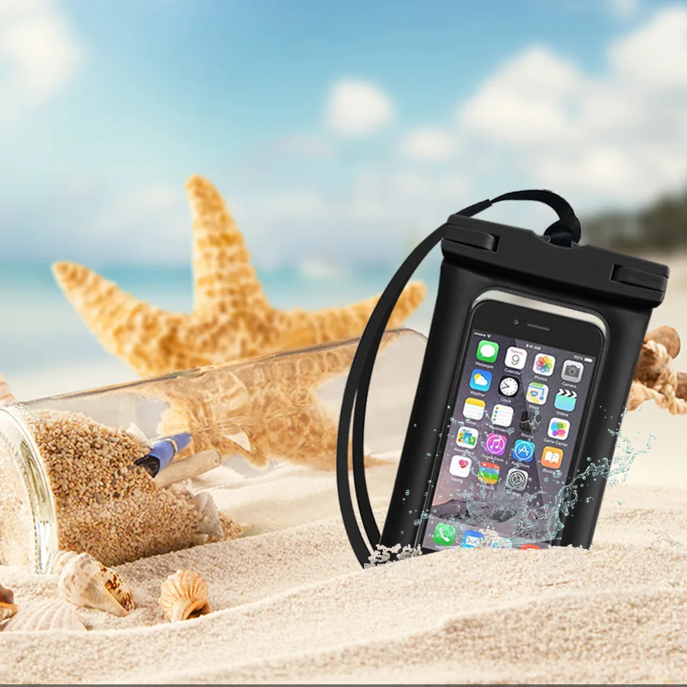Floating Waterproof Bag Pouch Universal 6.5 inch Mobile Phone Bag Swimming Case Take photo Under water for iphone Samsung Huawei iphone 8 leather case