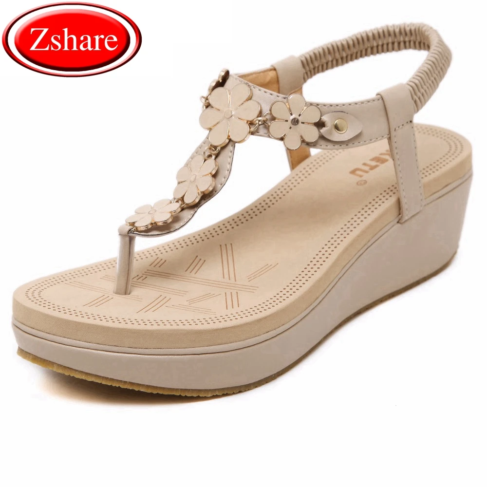 

Summer Simple Women Wedge Sandals 2019 Bohemian Women Clip Toe High-Heel Sandals Open Toe Platform Gladiator Ladies Falt Sandals