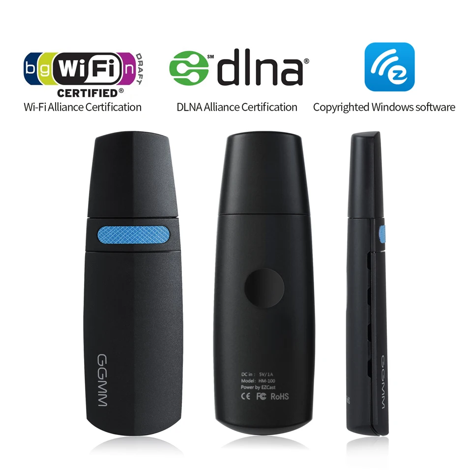 GGMM Miracast Wireless Wifi Adapter HDMI Dongle Portable Digital Mini TV Box Support 5G / 2.4G Ezcast AirPlay for iOS Android