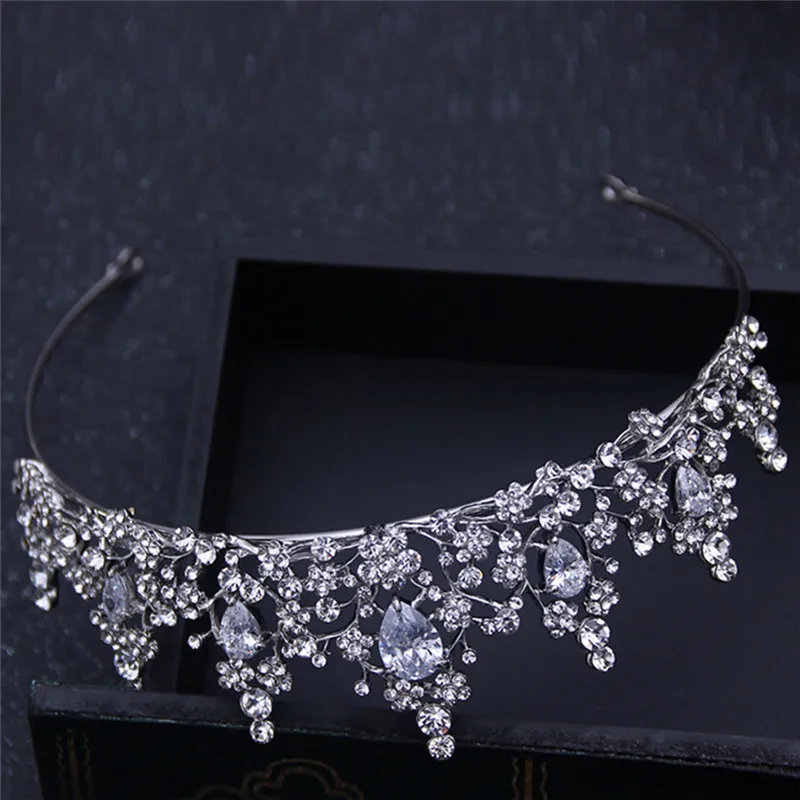 Pearl Rhinestone Tiara Hair Band Bridal Princess Prom Crown Headband