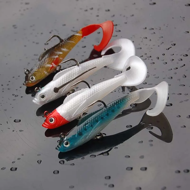 Fishing Lures Single Curly Tails Soft Bait Lead Jig Hook Fish Artificial Lures 9cm/9.5gin