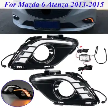 

Car Daytime Running Lights LED DRL Daylight Fog light cover For Mazda 6 for Mazda6 For Atenza 2013 2014 2015