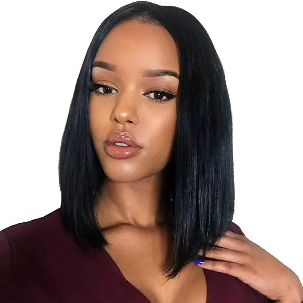 Bob Style Silky Natural Hand Tied Human Fiber Hair Wig Brazilian Virgin Wigs Short Hair Fluffy Head Cover Gift Dropshipping Bob Style Silky Natural Hand Tied Human Fiber Hair Wig Brazilian Virgin Wigs Short Hair Fluffy Head Cover Gift Dropshipping