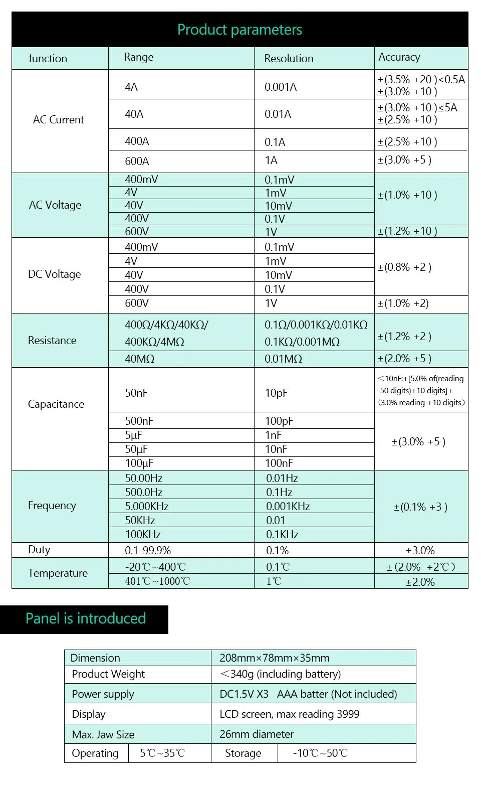 Цифровой AC клещи MS2008B диод тест 4000 отсчетов подсветка мультиметр тест er электрический портативный мультиметр