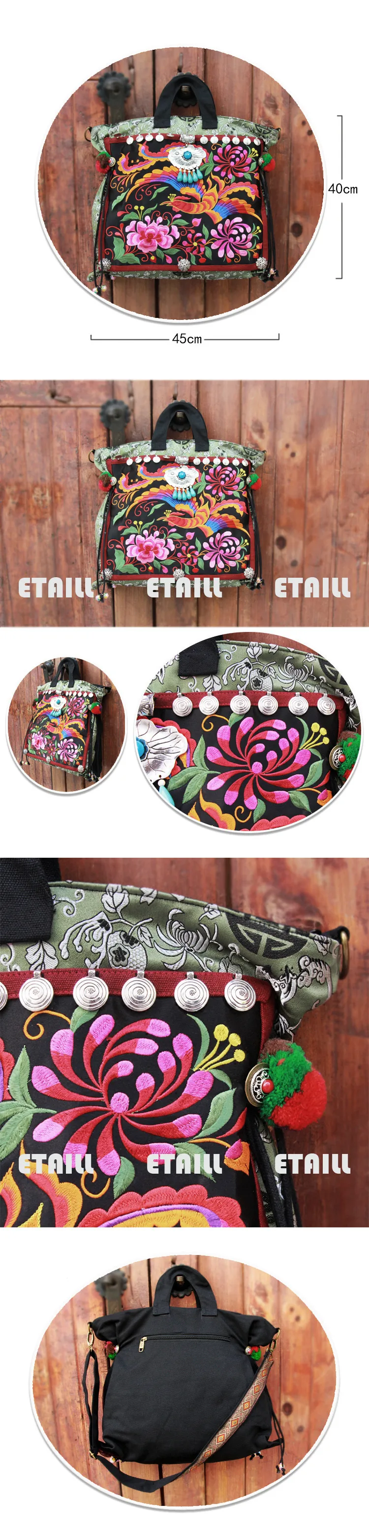 Chinese Style Cotton Bag Women Handbag Embroidery Ethnic