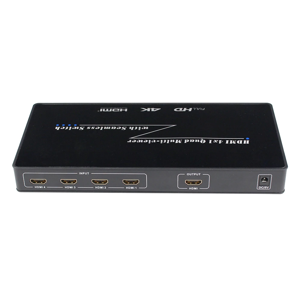  4K 30Hz 4x1 Quad HDMI Multi-Viewer HD Screen Real Time Multi-Viewer HDMI Seamless Switcher with IR 