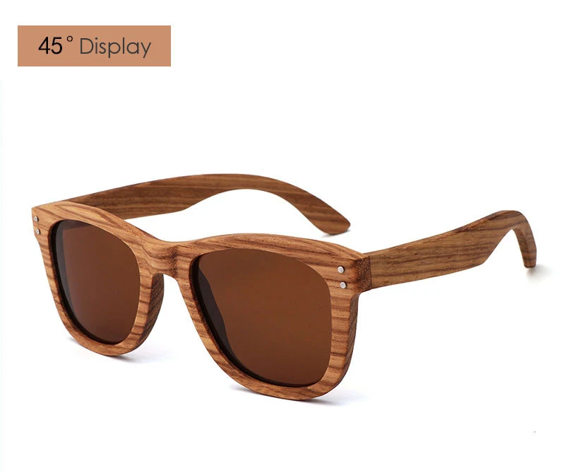 Vintage Women Round Wooden Sunglasses Polarized Mens Sun Glasses Brand Designer Zebra Wood