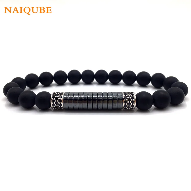 

NAIQUBE New Trendy Geometric Men Bracelets Simple Classic Beaded Charm Bracelet For Men Jewelry Gift