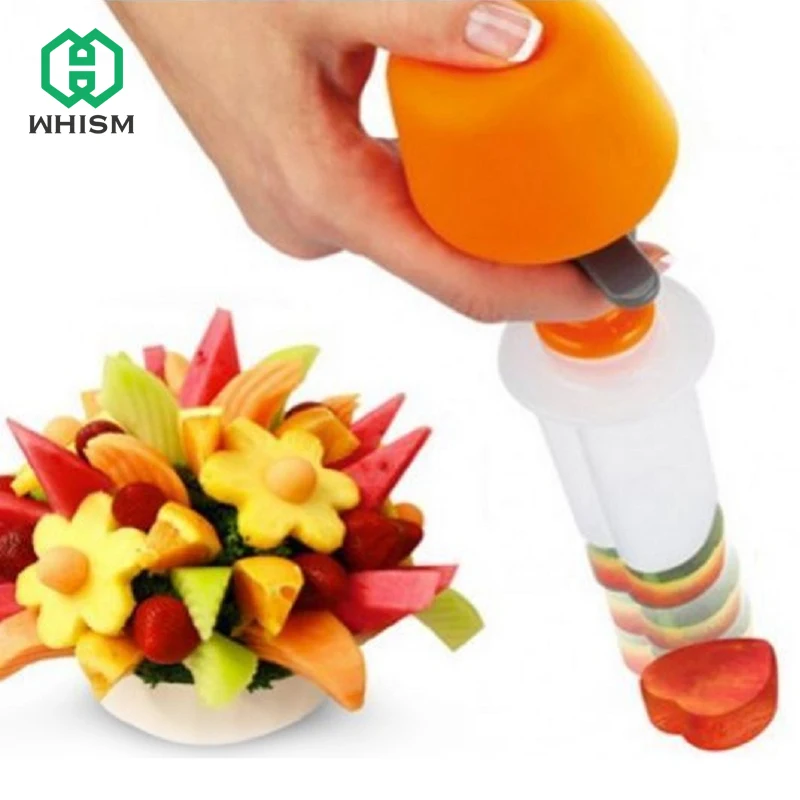 

WHISM DIY Plastic Canape Cutter Fruit Shaper Molds Maker Vegetable Food Salad Carving Desert Cake Tool for Party Festival