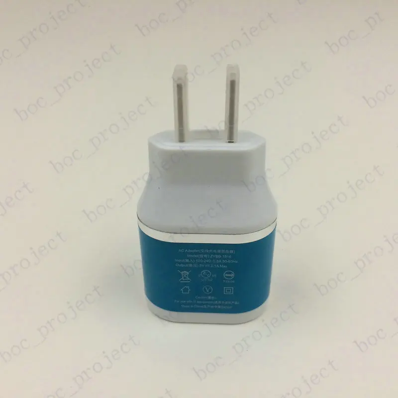 Двойной usb-зарядное Зарядное устройство для дома и путешествий адаптер 5В 2.1A нам Металл AC Мощность адаптер устройство работающее от прикуривателя с 2 портами разъем для iphone 6s samsung s6, 50 шт в наборе